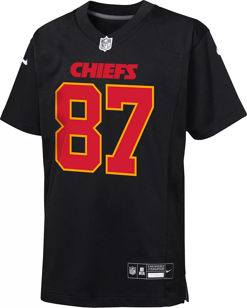 Черная игровая майка Nike Youth Kansas City Chiefs Travis Kelce # 87 — фото 3