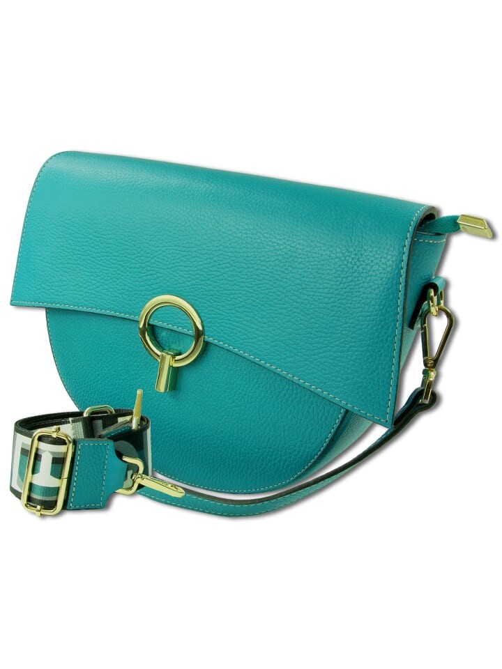

Наплечная сумка Toscanto Umhängetasche, Citytasche Leder türkis ca. 30cm