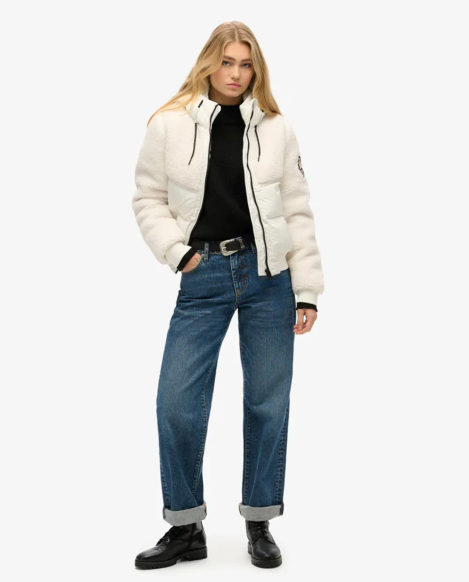 

Женская гибридная куртка-бомбер Everest Superdry, белый