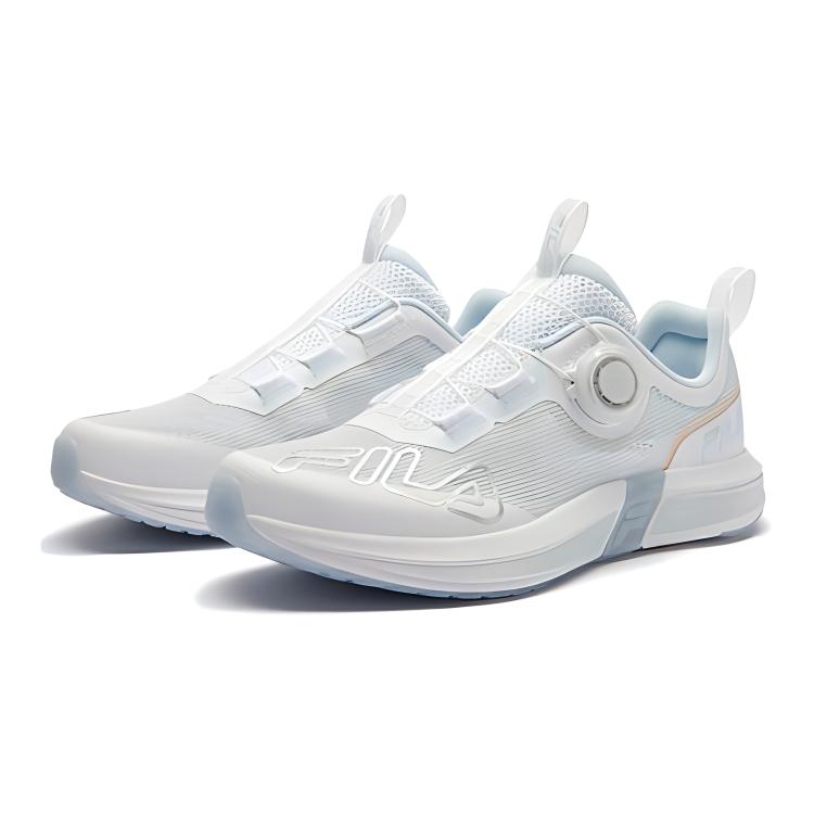 Износостойкие дышащие низкие детские беговые кроссовки FILA KIDS, белый/синий — фото 4