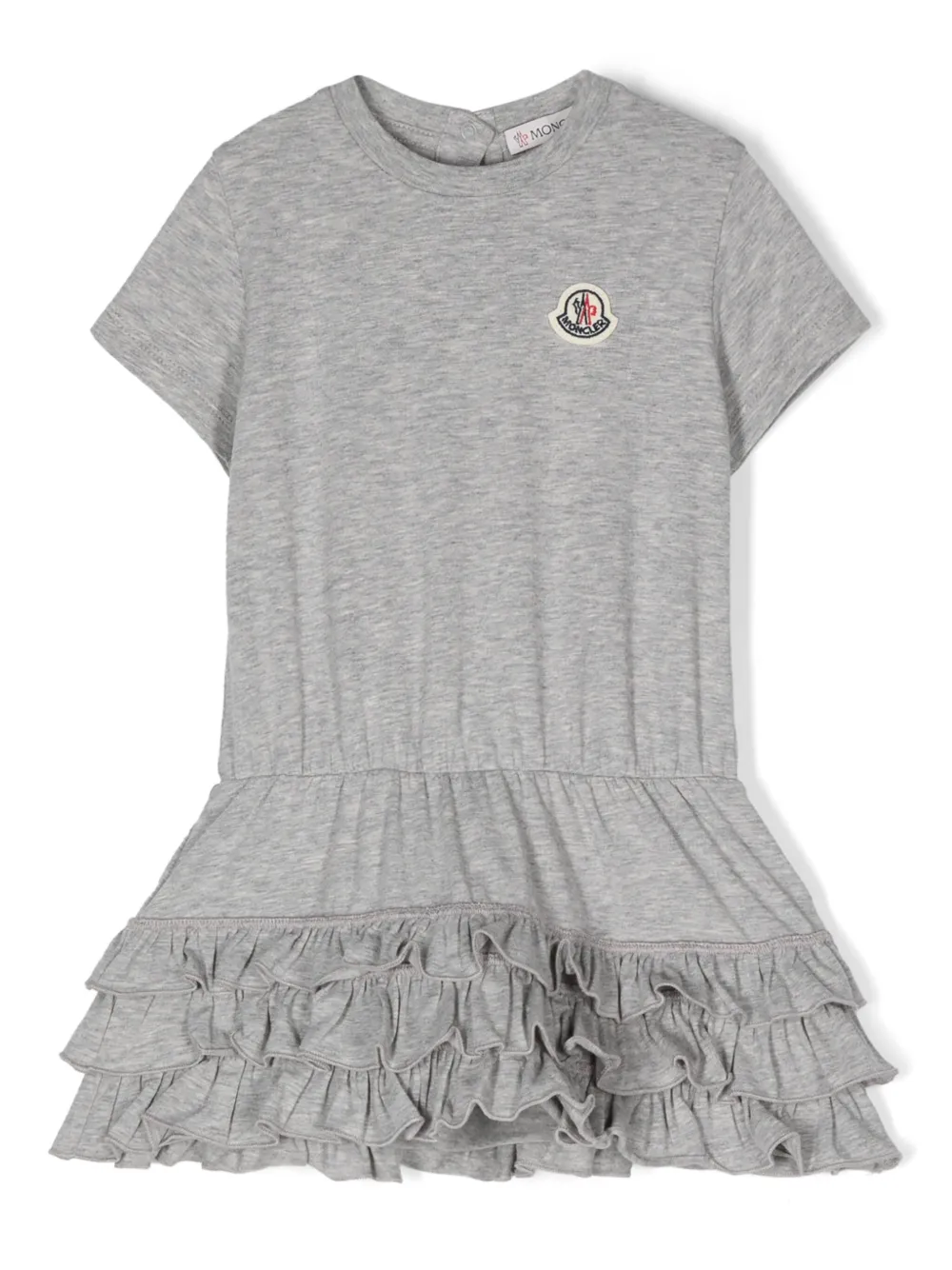 

Платье мини с аппликацией Moncler Enfant, серый