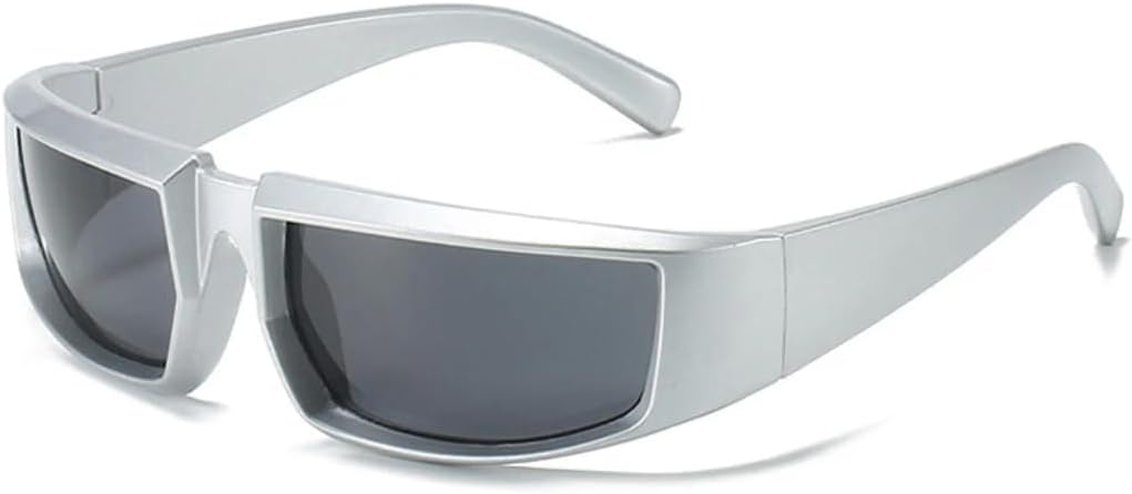 

Ретро-панк женские солнцезащитные очки, модные разноцветные зеркальные очки с защитой от УФ-излучения UV400, мужские очки для активного отдыха, спорта и вождения UATXTAU, Silver Gray