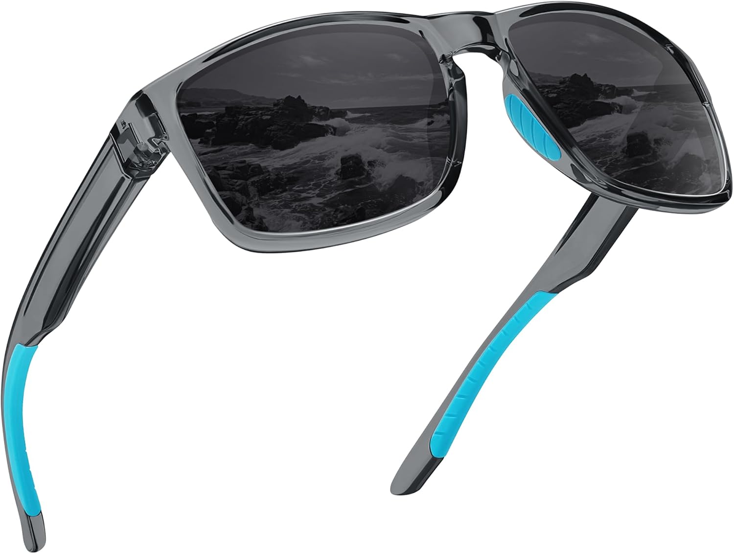 

Спортивные поляризованные солнцезащитные очки для мужчин и женщин с защитой от УФ-излучения, небьющиеся, для вождения, бега, рыбалки, походов Ofwin, Clear Gray Frame/Gray Lens