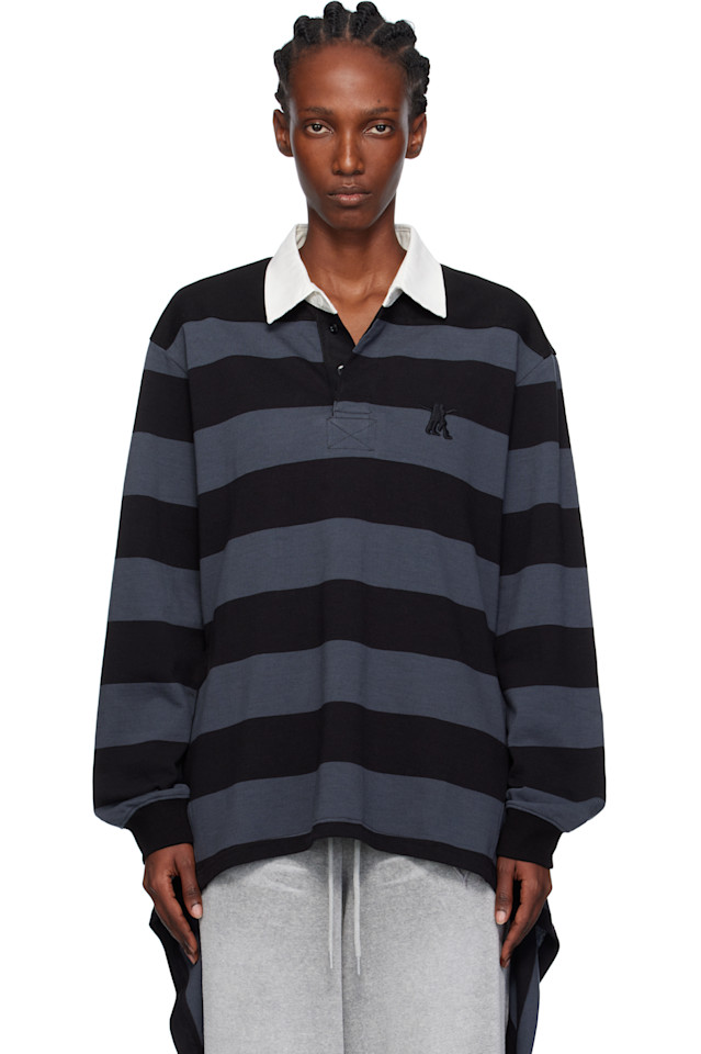 

Поло для регби с темно-синей полосатой отделкой Open Yy, Charcoal