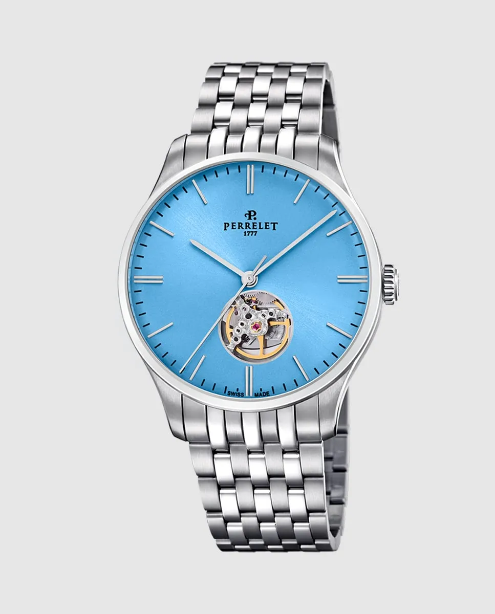 

A1302/9 Weekend Ice Blue Silver Steel мужские часы Perrelet, серебряный