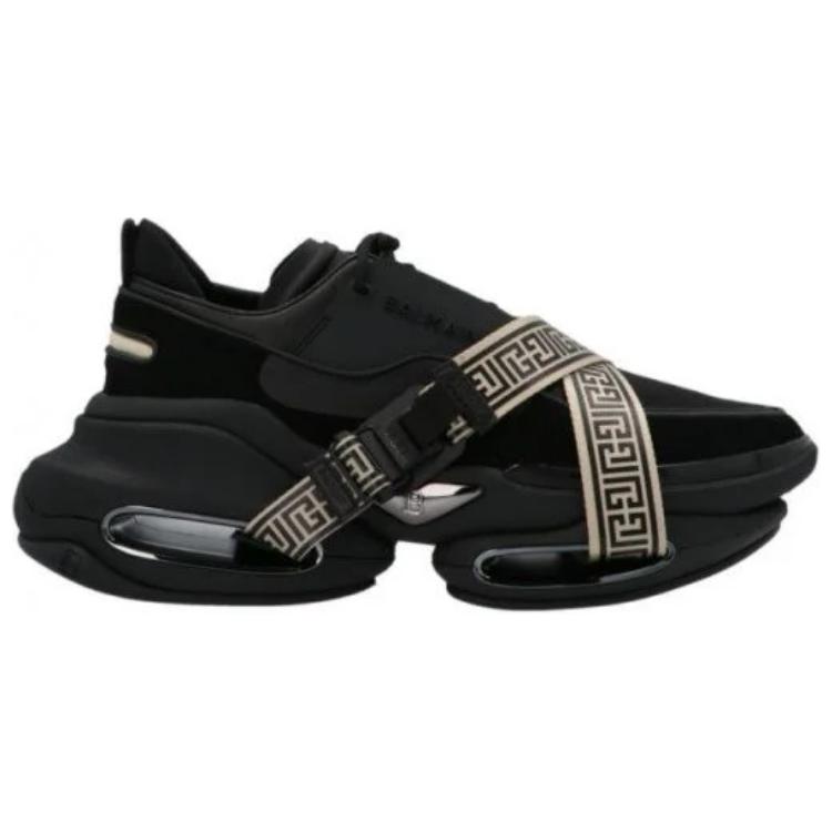 Низкие повседневные туфли мужские черные BALMAIN, Original Shoe Box Not Included — фото 3