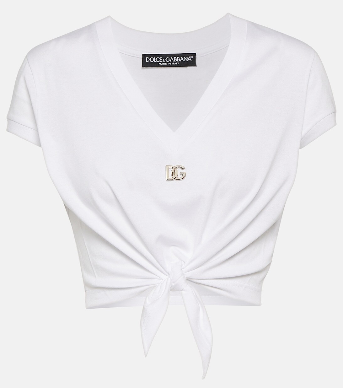 

Футболка из хлопкового джерси с узлом DG DOLCE&GABBANA, розовый