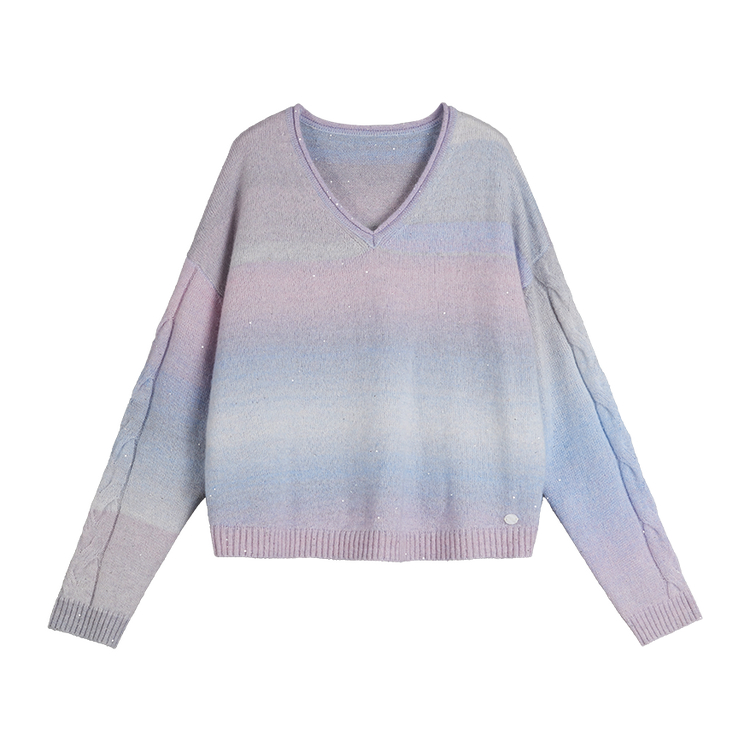 

ELLE Трикотажная кофта женская Purple V-образный вырез Moderate