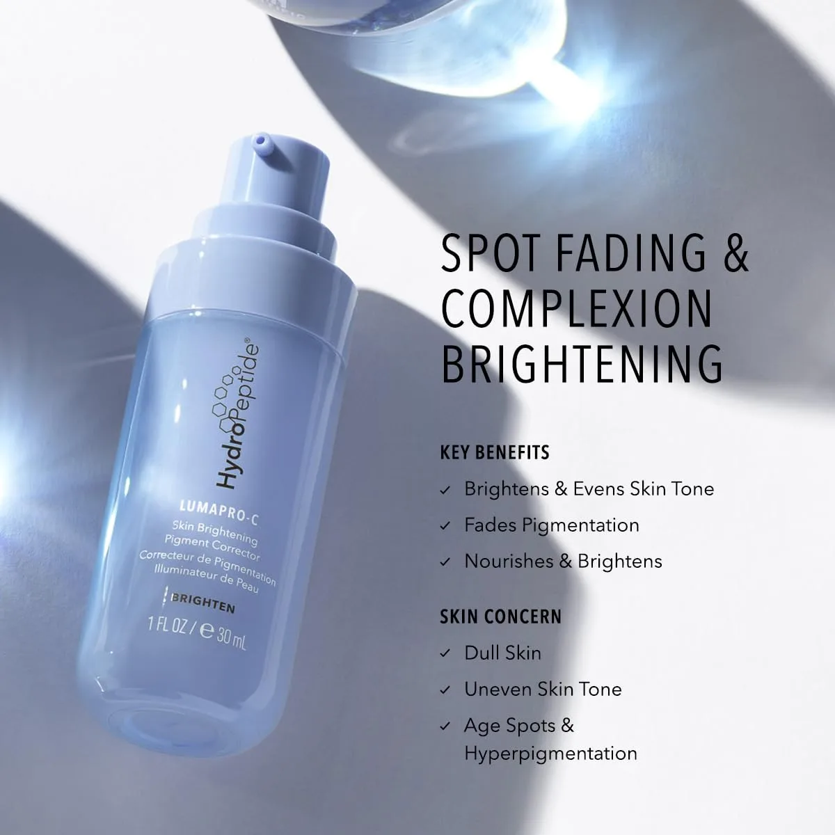 Сыворотка Hydropeptide — Для лица LumaPro-C, пептидный и пигментный корректор цвета лица, питает кожу, 28 г — фото 2