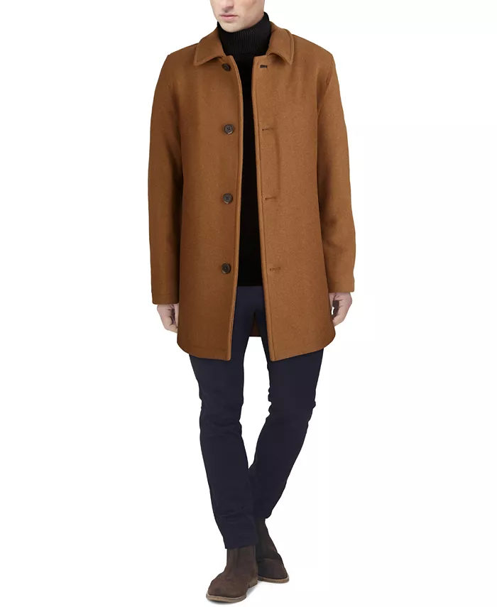 

Мужское классическое пальто с отделкой из искусственной кожи Cole Haan, коричневый/бежевый