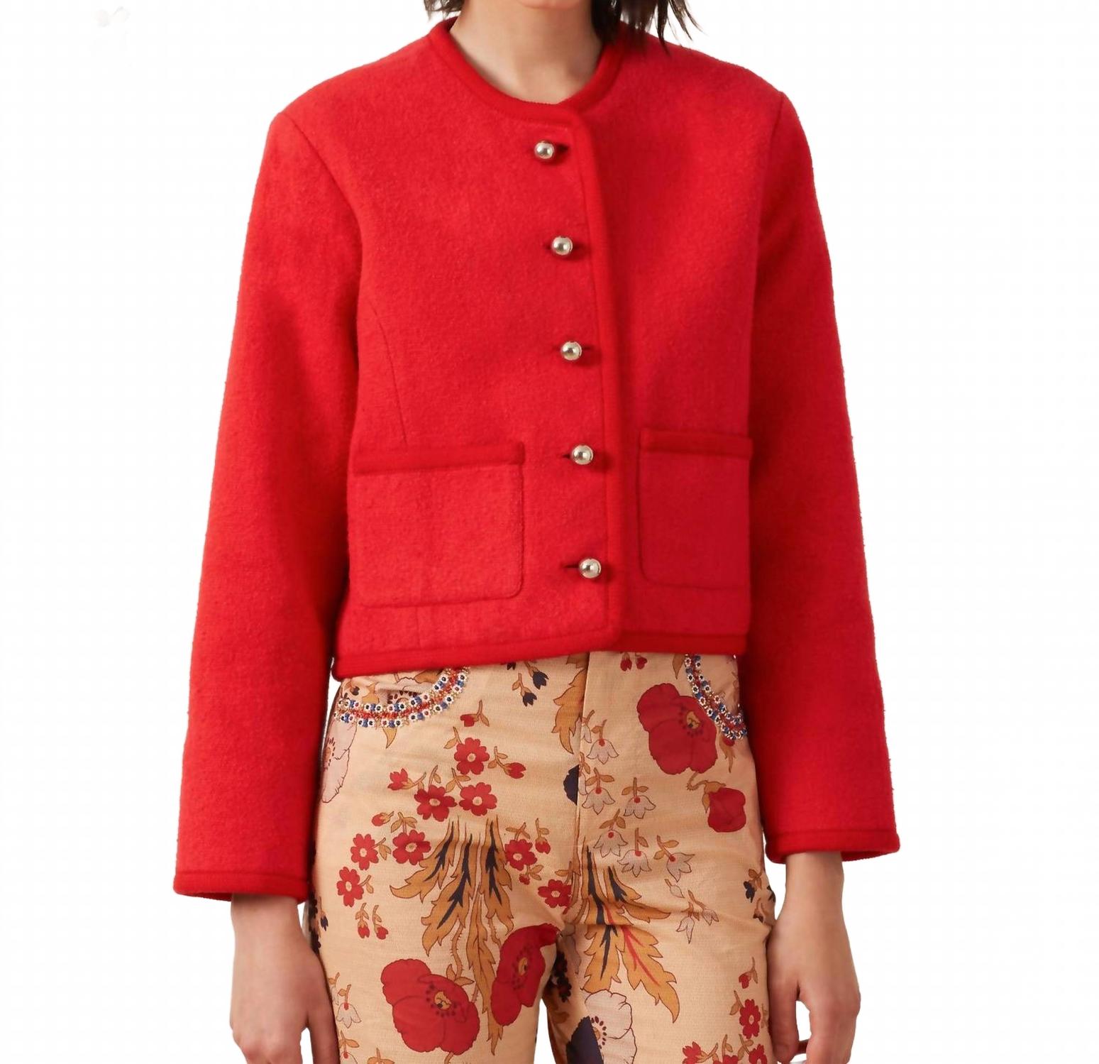 

Куртка Rowan Cardinal Khadi красного цвета ALIX OF BOHEMIA