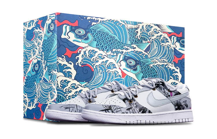 

Кроссовки Nike Dunk Skateboard Shoes Women's Low-Top Black White Gray