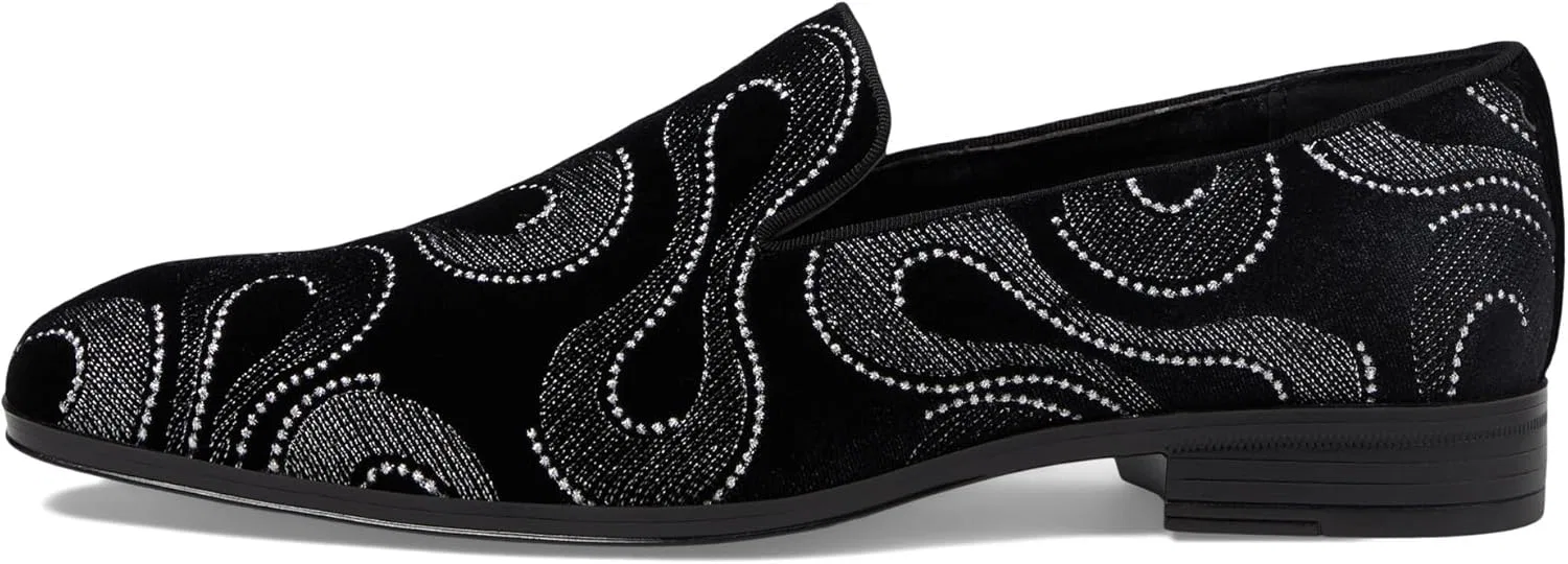 Лоферы мужские с вышивкой Stacy Adams, Black/Silver — фото 4