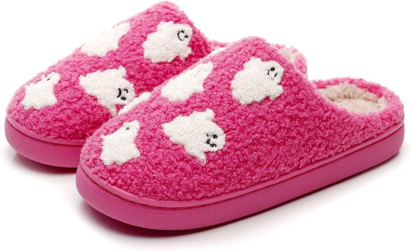 

Рождественские тапочки Titype, милые праздничные тапочки, теплые домашние тапочки для женщин и мужчин, пушистые тапочки для улицы и дома, тапочки для спальни, домашняя обувь для дам, розовый