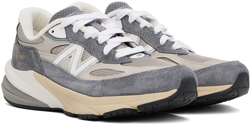 Серые кроссовки «Сделано в США» 990v6 New Balance, серый/коричневый — фото 4