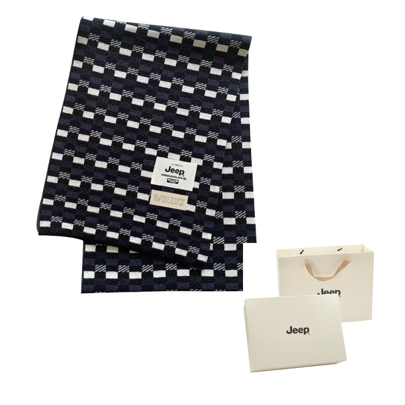 

Шарф из полиэстера Unisex Jeep, синий черный белый