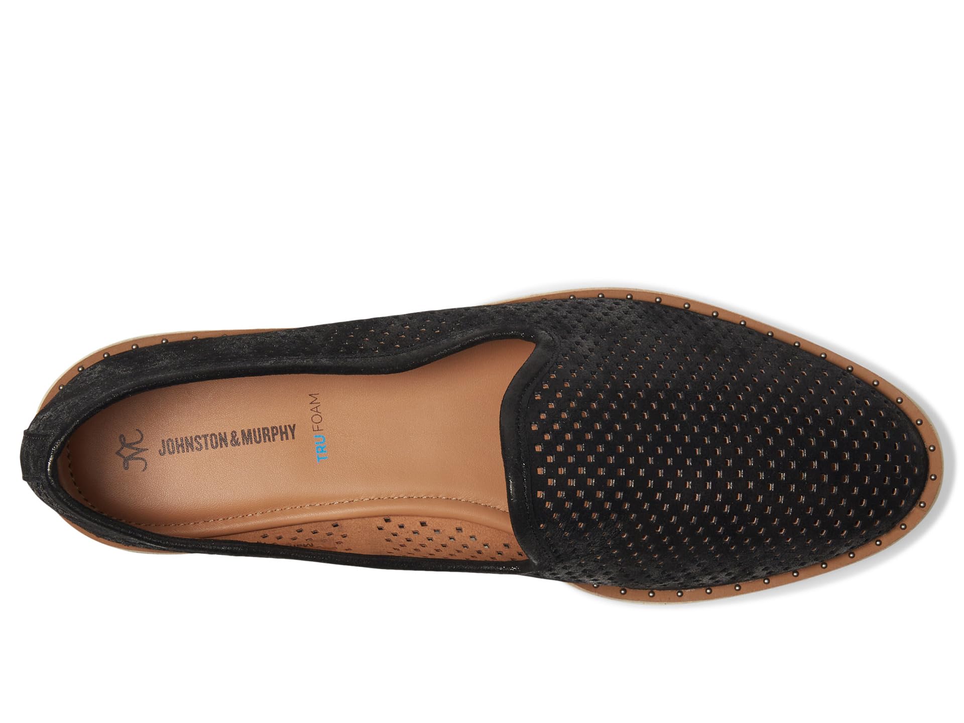 Лоферы Johnston & Murphy Mitzi Perfed Venetian, цвет Black Italian Metallic Suede — фото 2