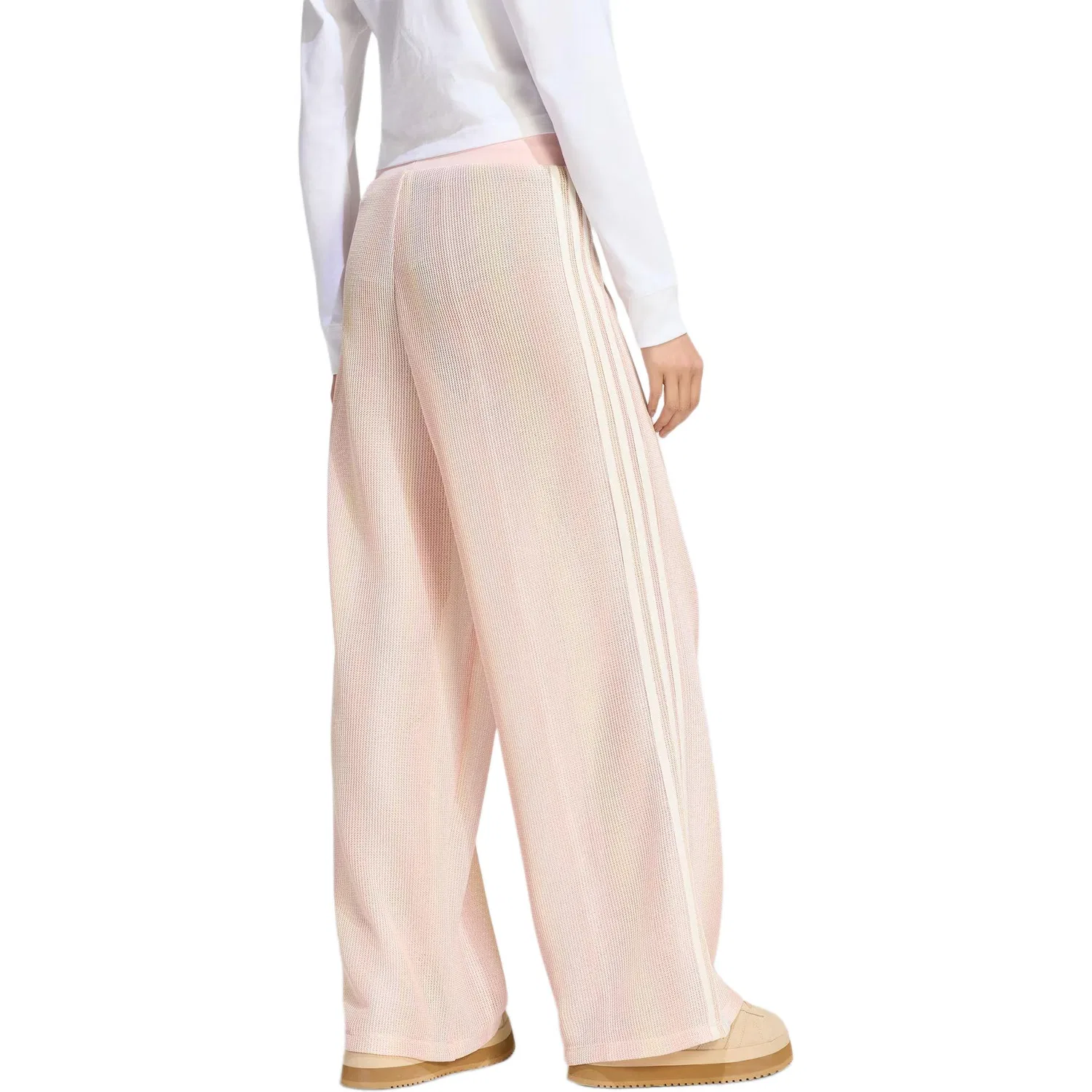 Спортивные штаны Firebird GLOW TRACKSUIT BOTTOMS вязаные женские Adidas Originals, Light Pink/Light Yellow/Ivory — фото 3