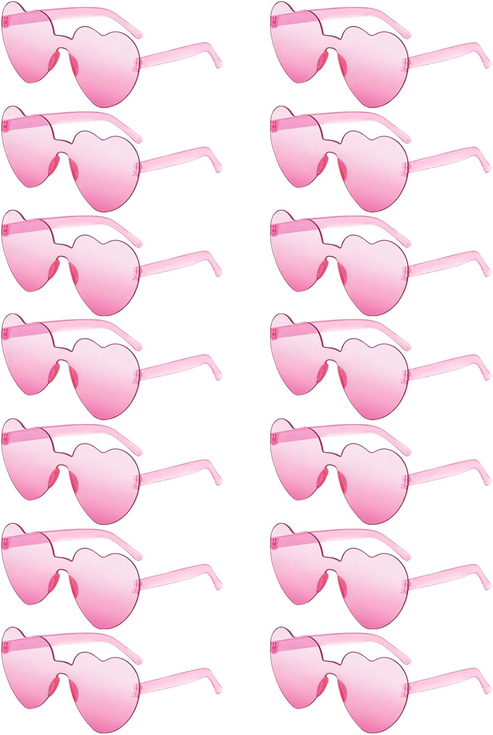 

14/42 солнцезащитных очков в форме сердца для женщин, забавные, милые, без оправы, прозрачные, конфетных цветов, в форме сердца, отличные подарки для вечеринки Geopty, Pink