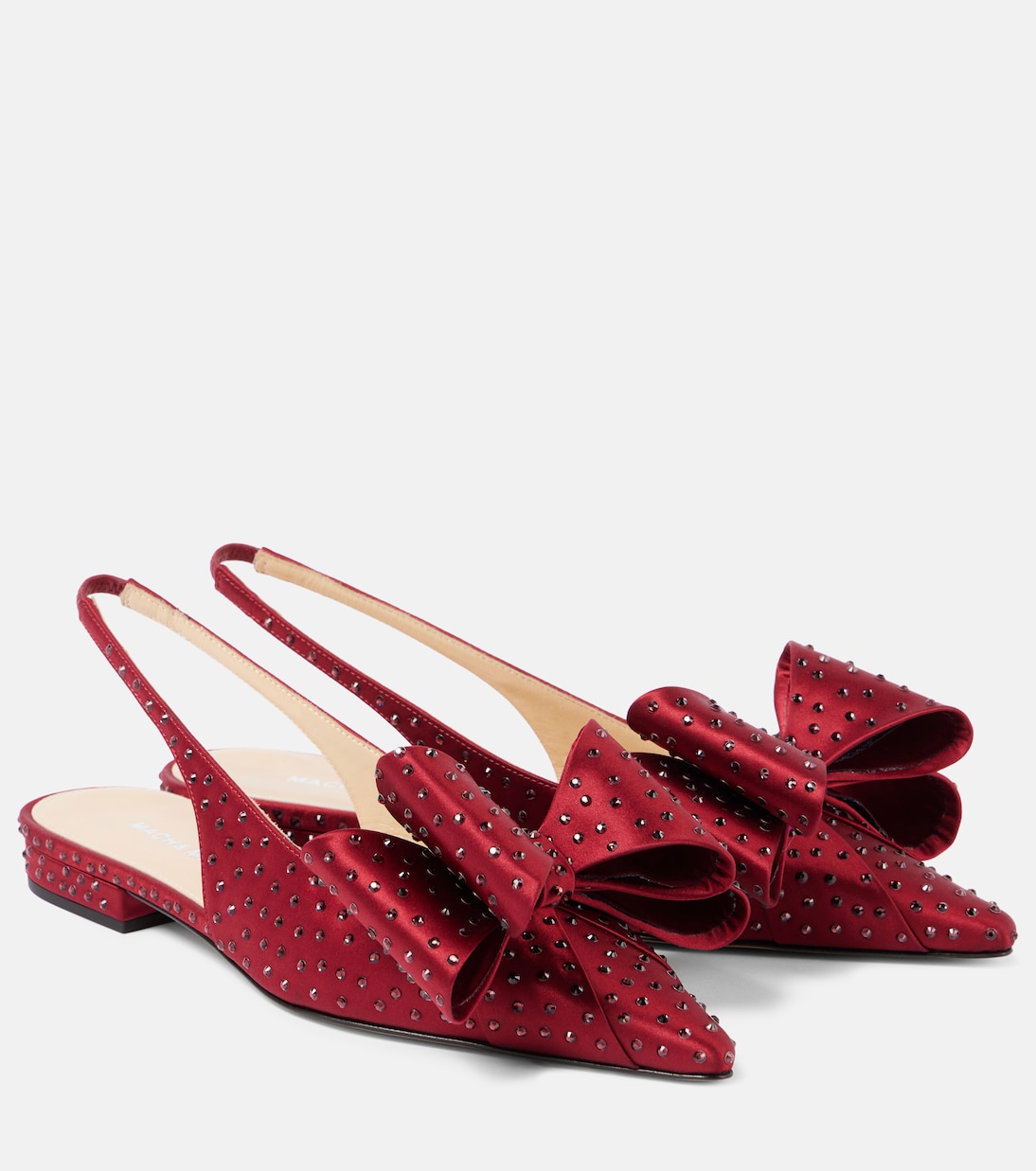 Босоножки Le Cadeau из атласа с декором Mach & Mach, Bordeaux