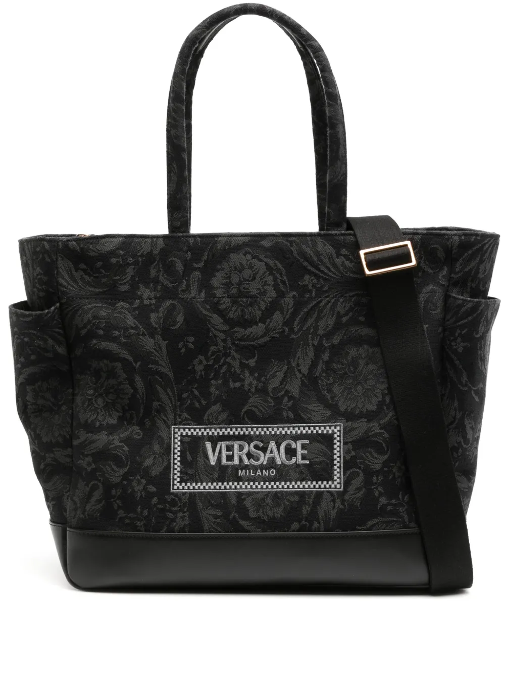 

Сумка на плечо с вышитым логотипом Versace Kids, черный