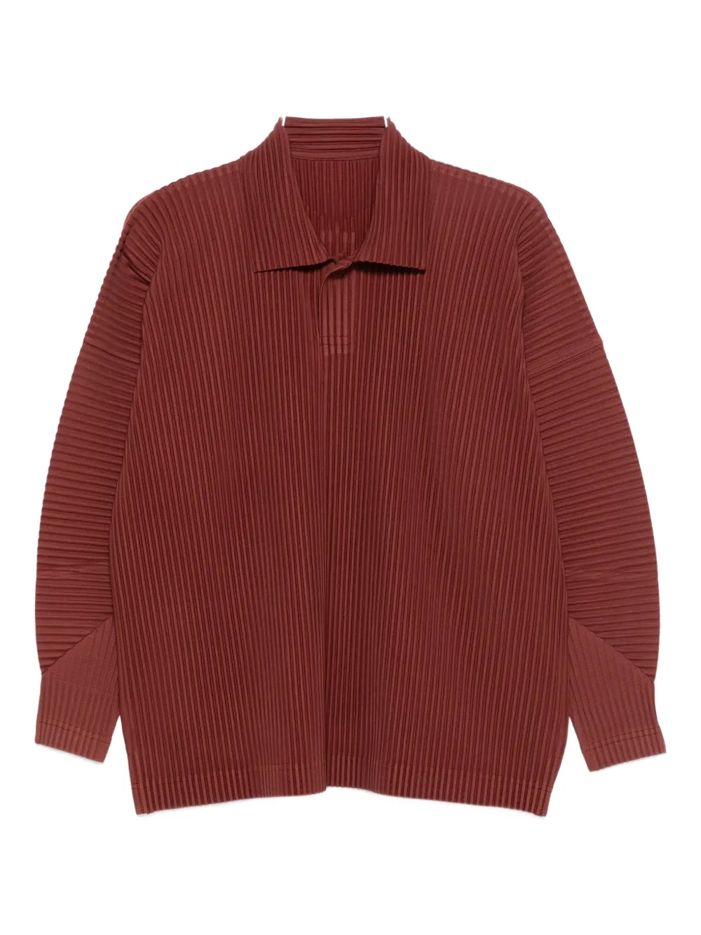 

Плиссированная рубашка-поло с длинными рукавами Homme Plissé Issey Miyake, коричневый