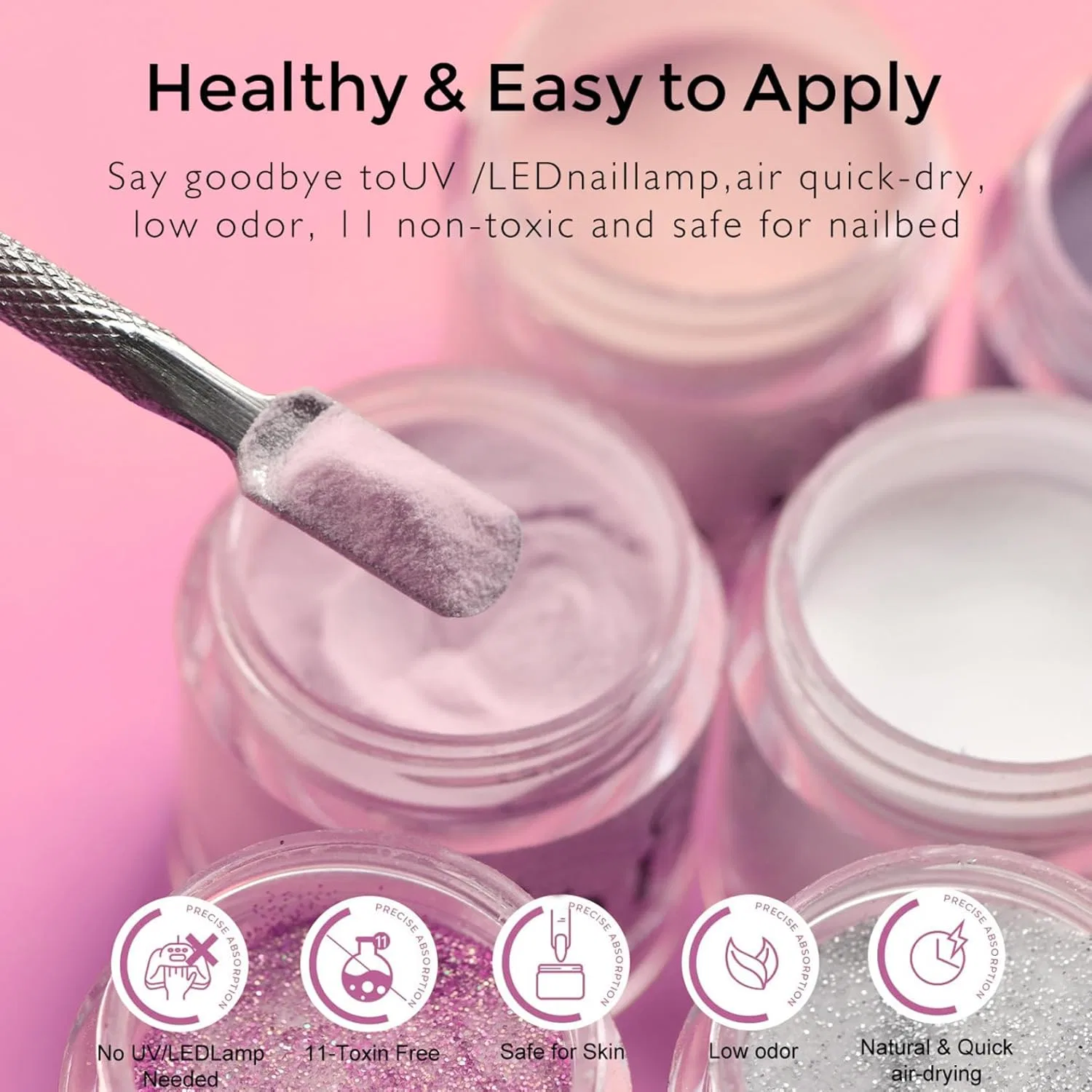 Набор для наращивания ногтей Dip Powder, 4 цвета Joygoodta, Pink — фото 4