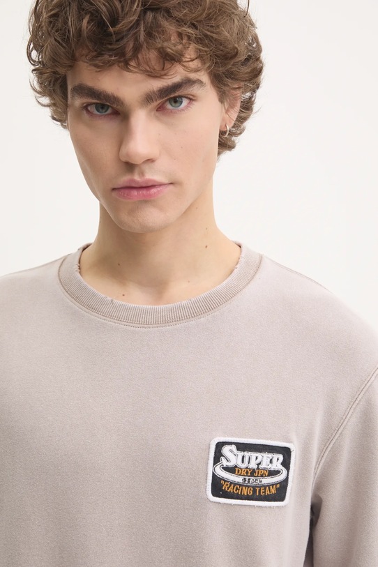 Хлопковая толстовка Superdry, бежевый — фото 4