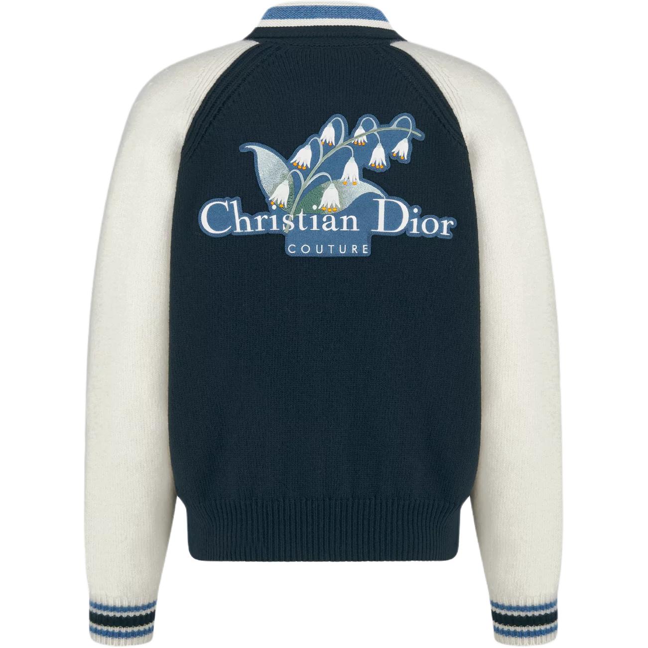 Кардиган с молнией и панелями Homme DIOR, синий белый — фото 3