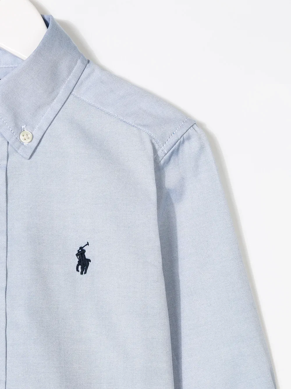 Рубашка на пуговицах с вышитым логотипом Polo Ralph Lauren Kids, синий — фото 3