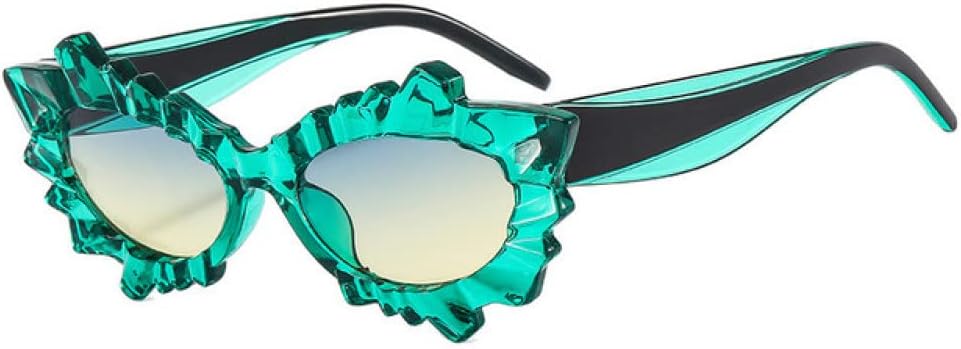 

Солнцезащитные очки MUTYNE в форме «кошачьих глаз» неправильной формы для женщин, в стиле стимпанк, яркие очки, защитные очки с защитой от УФ-излучения UV400, C7green-greenbrown