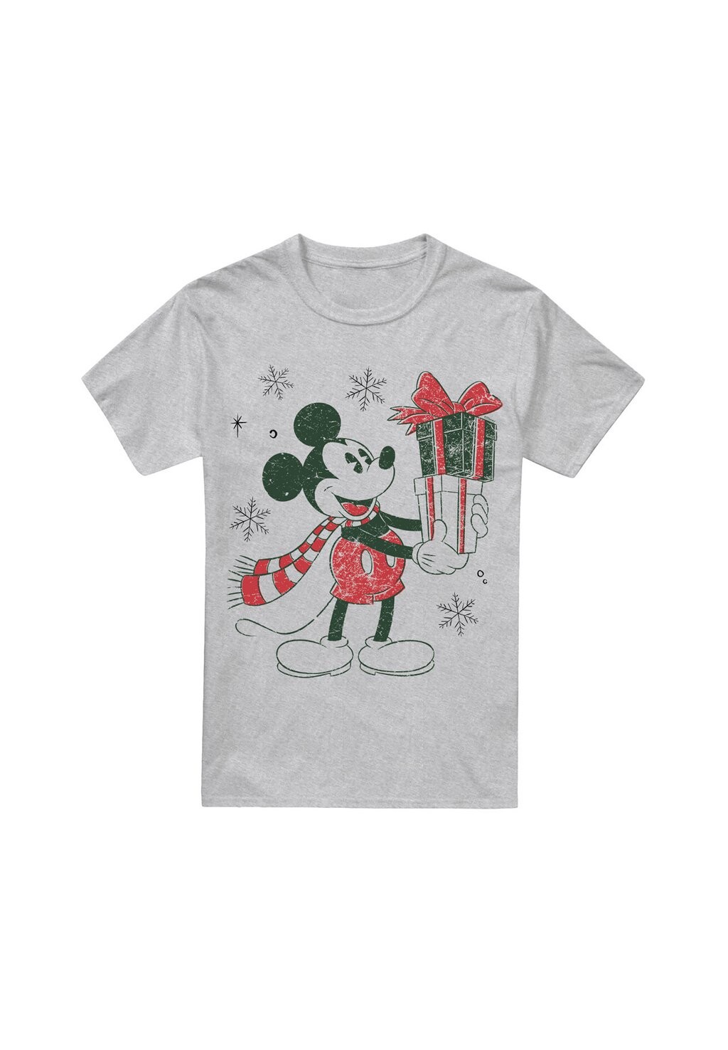 

Футболка с принтом MICKEY MOUSE CHRISTMAS PRESENTS Disney, серый
