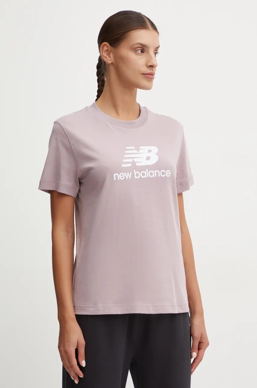 

Хлопковая футболка New Balance, фиолетовый