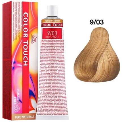 Wella Color Touch Pure Naturals 9/03 Очень светлый натуральный золотистый блондин 60 мл — фото 2