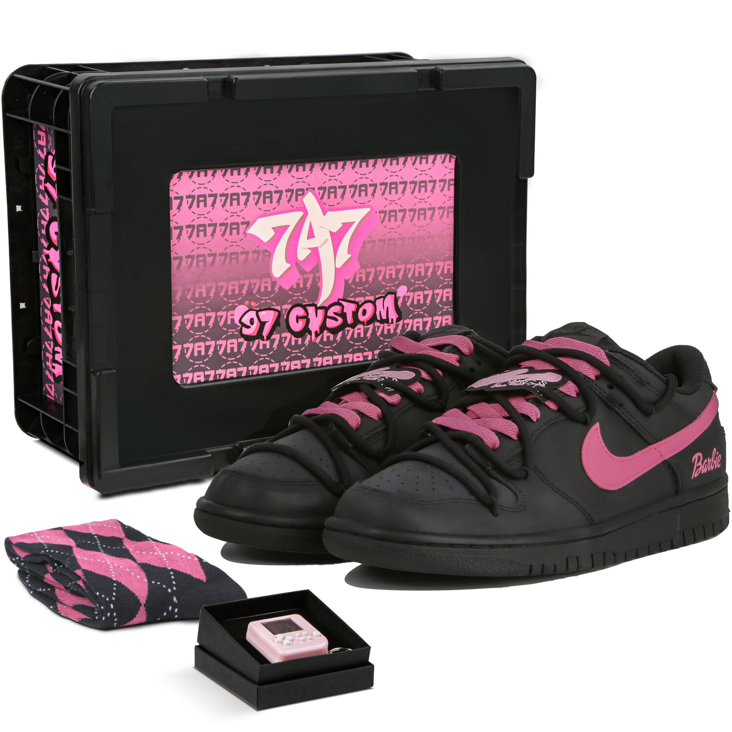 

Кроссовки Nike Dunk Skateboard Shoes Women's Low-Top Black Pink
