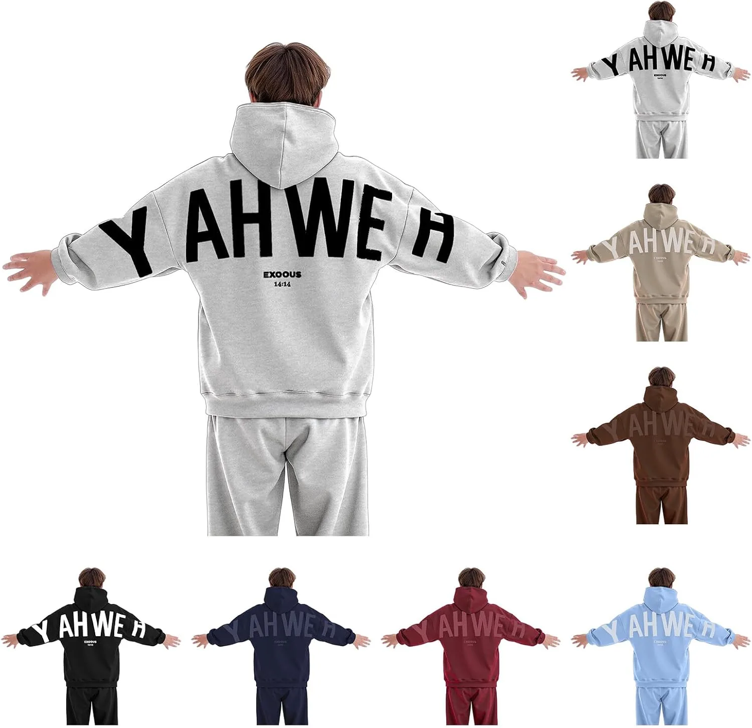 

Wankang мужская худи с капюшоном Yahweh Forgiven принт