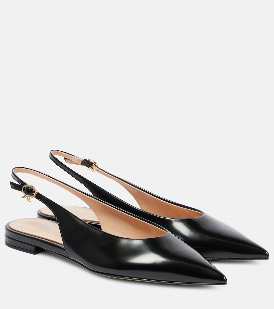 Кожаные балетки с открытой пяткой Robbie Sling 05 Gianvito Rossi, черный