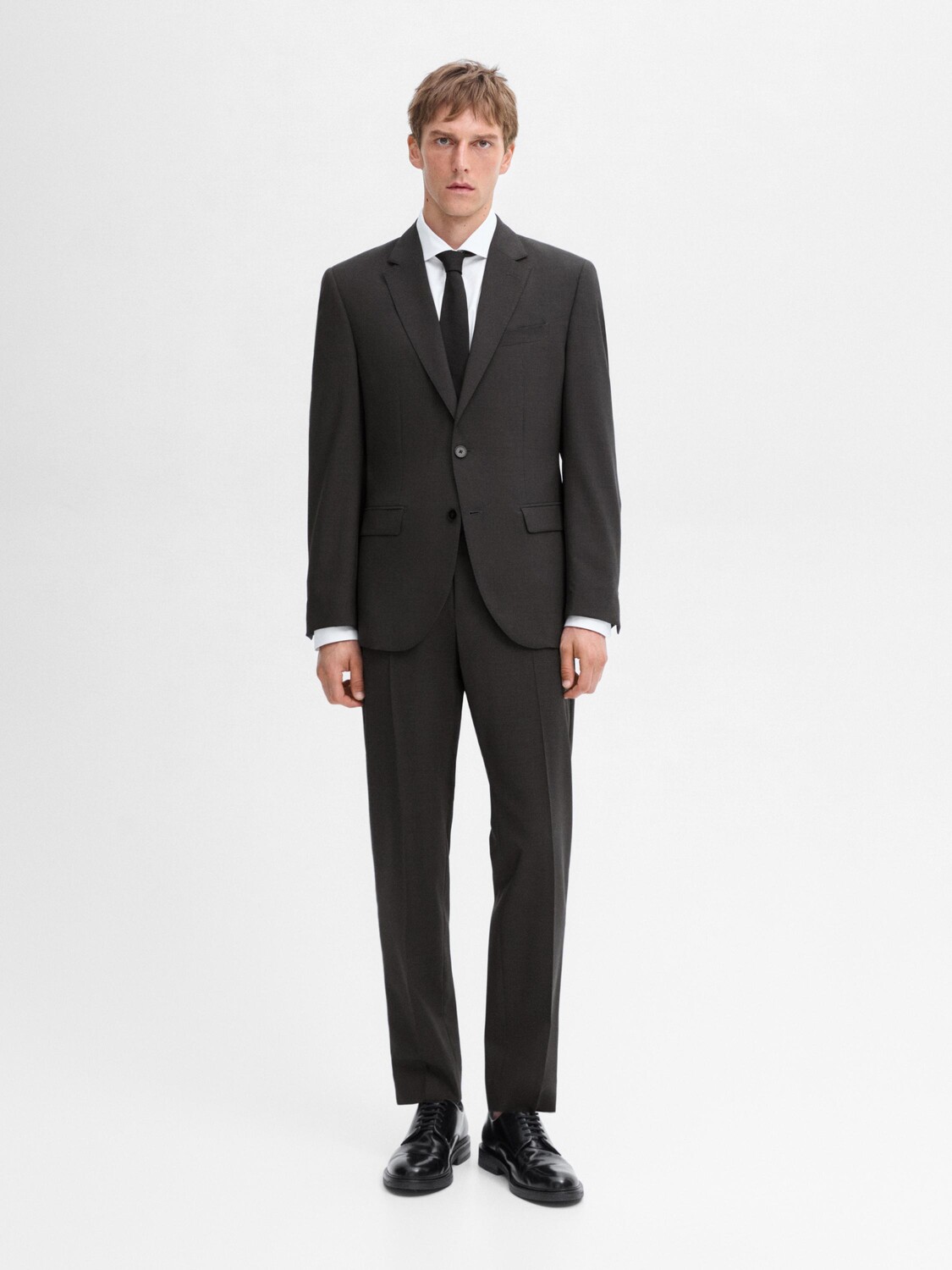 

Костюмные брюки из 100% шерсти Massimo Dutti, серый