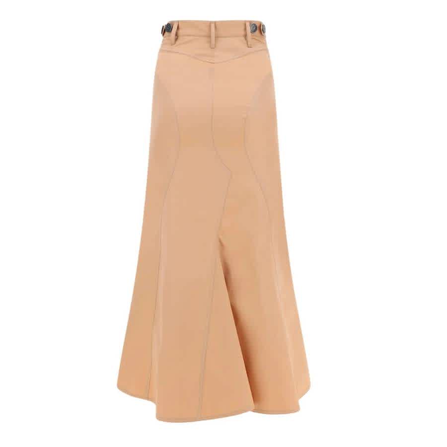 Барберри Хлопковая плиссированная макси-юбка Burberry, Pale Nude — фото 2