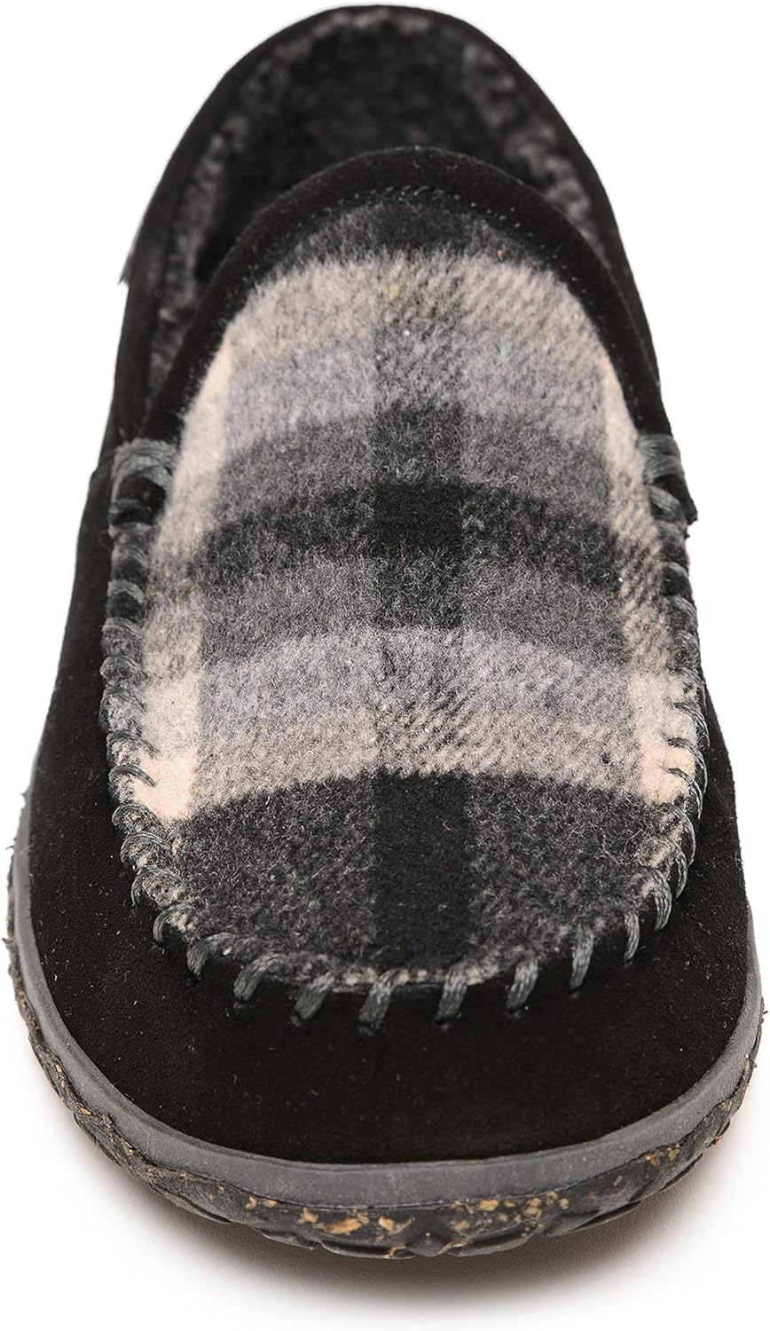 Мужские мокасины Minnetonka Tilden из замши для дома и улицы, черный — фото 3