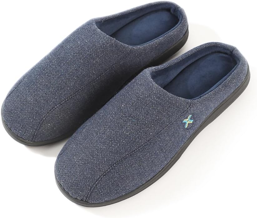 

Мужские мягкие тапочки Roxoni с двухцветной амортизирующей стелькой для дома и улицы, темно-синий