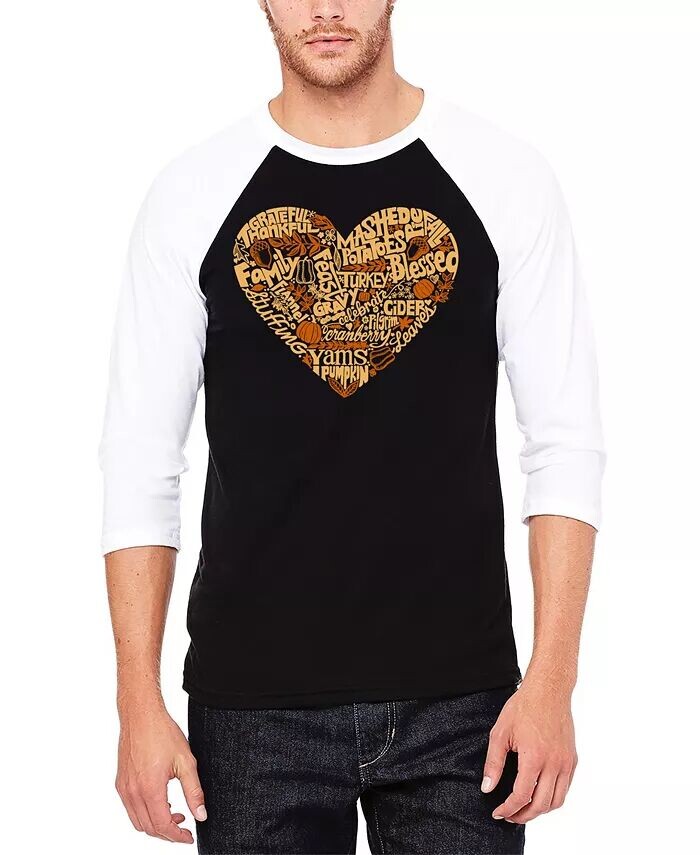 

Мужская бейсбольная футболка с надписью «Heart Reglan» с надписью «Happy Heart» LA Pop Art, черный