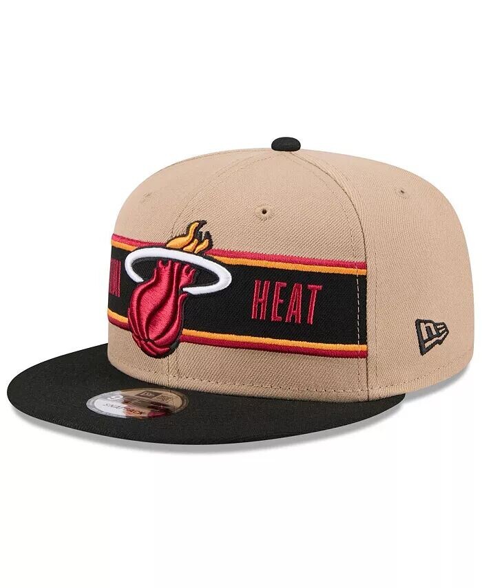 

Мужская коричнево-черная кепка Snapback Miami Heat 2024 NBA Draft 9FIFTY New Era, черный