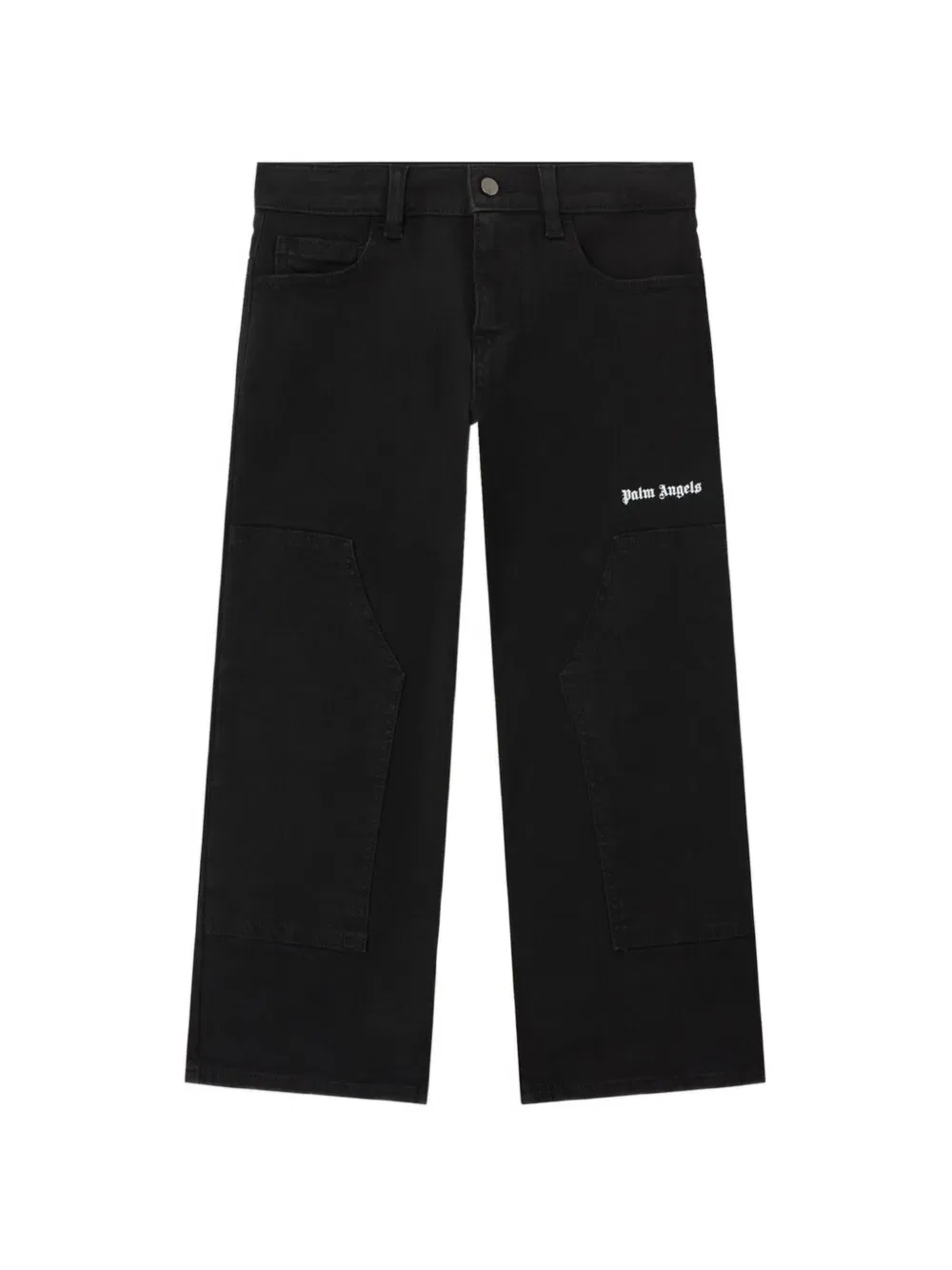 Джинсы с вставками и логотипом Palm Angels Kids, черный