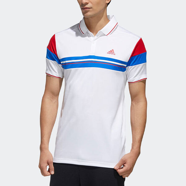 Футболка adidas Colorblock Tennis Sports Short Sleeve Polo Shirt White, мультиколор — фото 3
