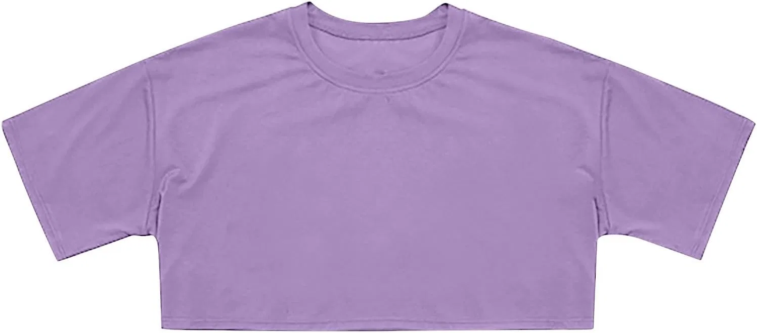 Детская футболка для активного отдыха, короткий рукав, бренд Generic, Purple, размерная линейка 10-16 лет — фото 3