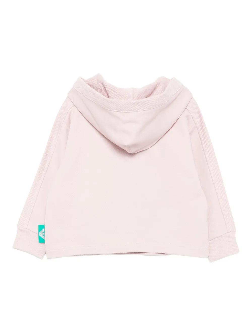 Хлопковая толстовка с капюшоном и графической аппликацией Emporio Armani Kids, розовый — фото 2