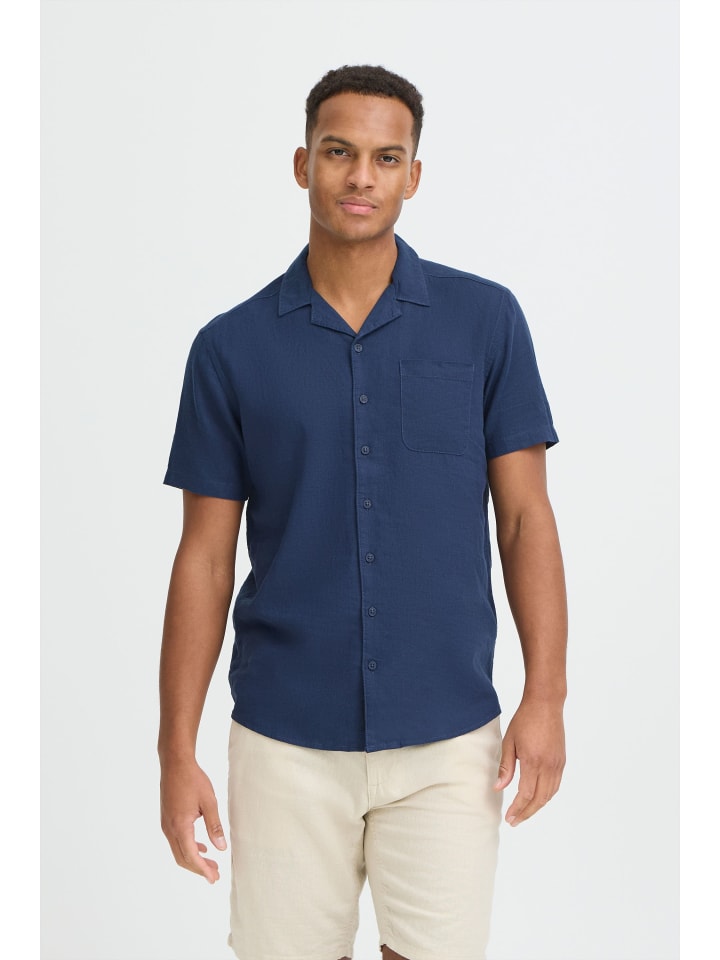 

BLEND Льняная рубашка BHMLinas синего цвета