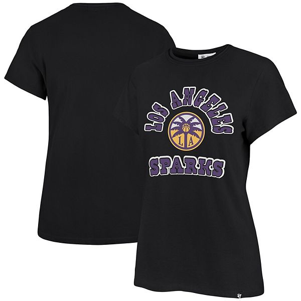 

Футболка с V-образным вырезом Women's profile x 47 black Los Angeles Sparks logo lockup plus size 47 Brand