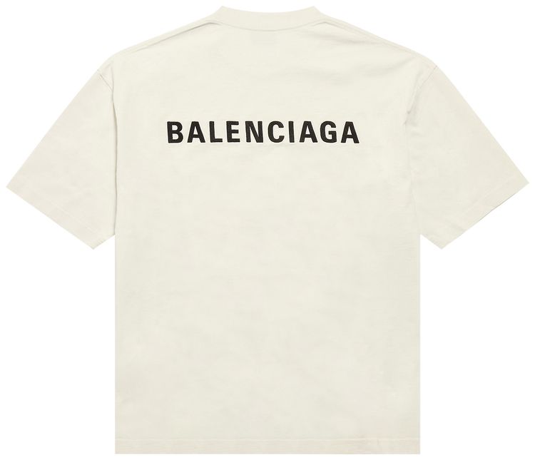 Футболка Balenciaga Medium Fit, бежевого цвета — фото 2